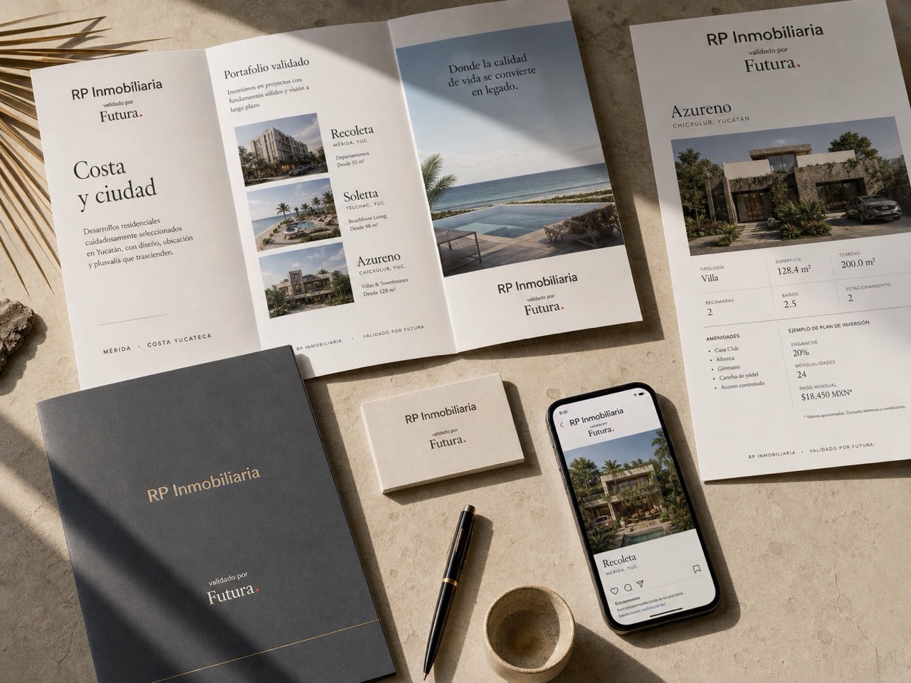 Materiales co-branded RP Inmobiliaria + Futura